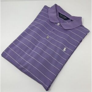 Polo Golf Ralph Lauren Short Sleeve Pima Cotton Polo Shirt XL Purple White‎